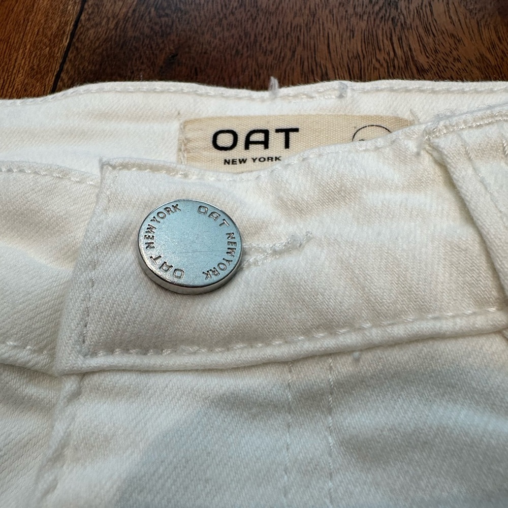 ☀️ OAT New York Stretch White Jeans with Raw Hem - Picture 12 of 16